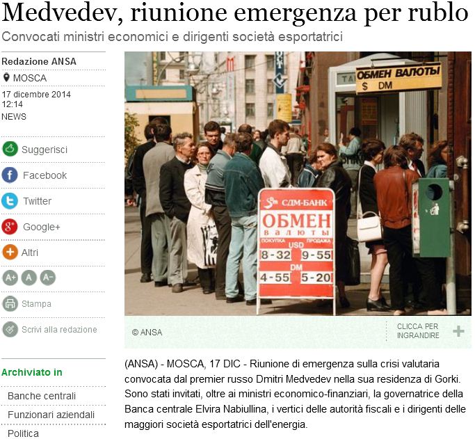 Rublo “in caduta libera”: i russi acquistano… marchi tedeschi!