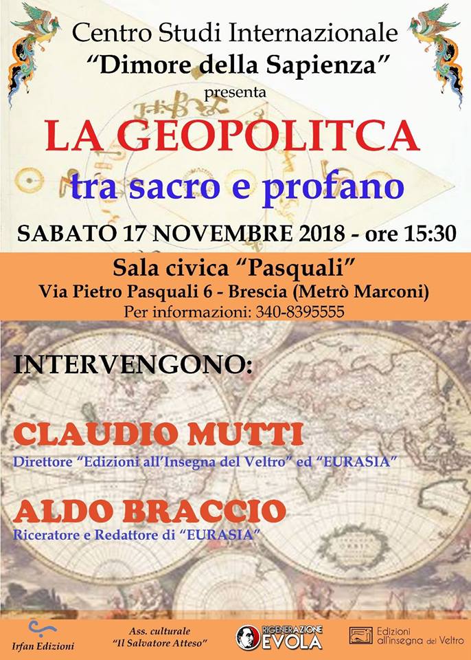 La geopolitica tra sacro e profano (Brescia, 17 nov. 2018)